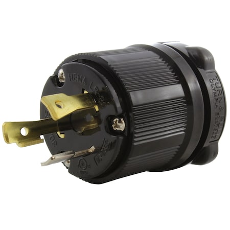 Ac Works Locking Plug, L5-30P, 30 A, 125V AC, Black ASL530P-BK